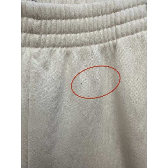 Daydreamer Records Ivory Slouchy Cotton Boyfriend Jogger Sweatpants Womens Small - Picture 11 of 11